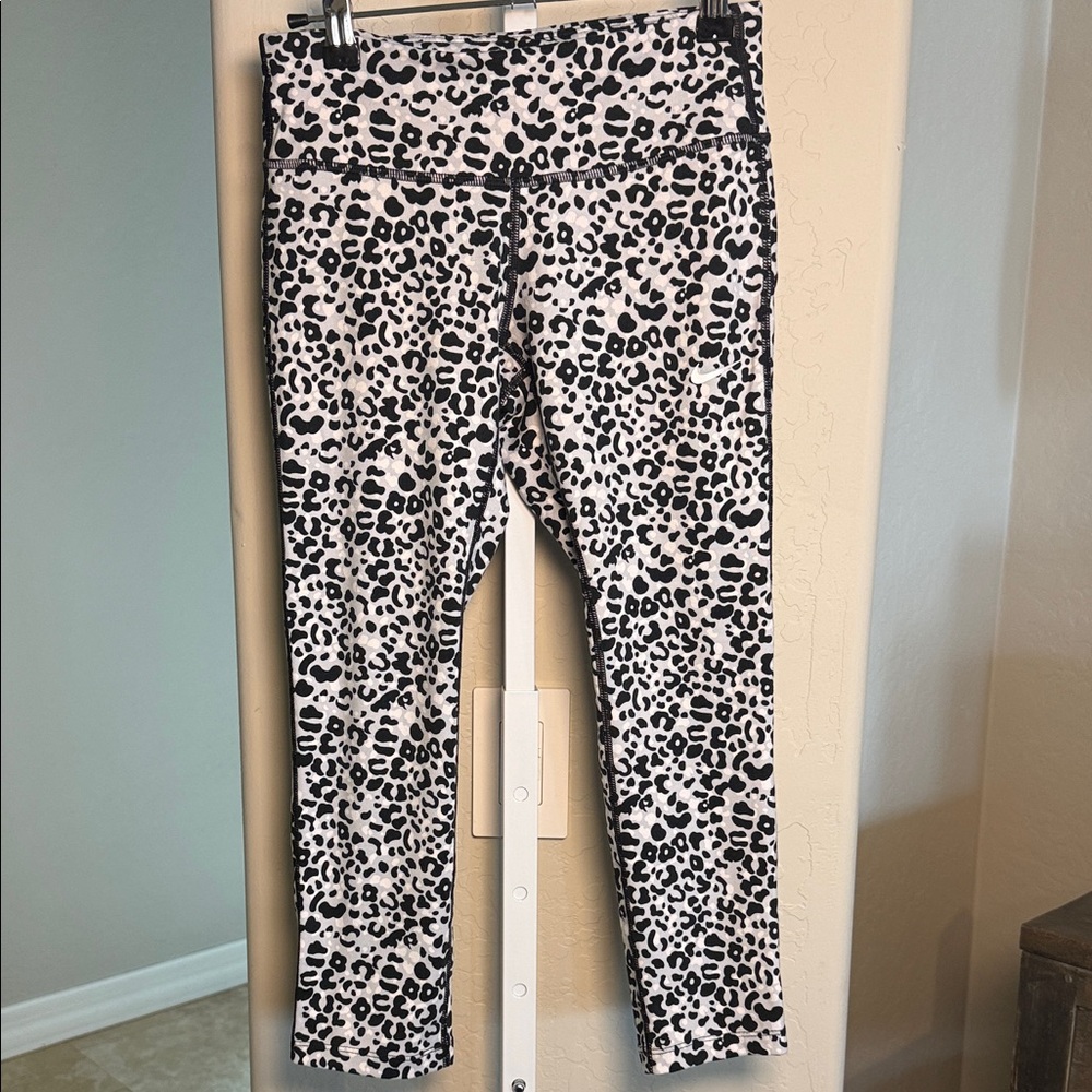 Nike Running Black and White leopard print Dri-FIT Leggings XS